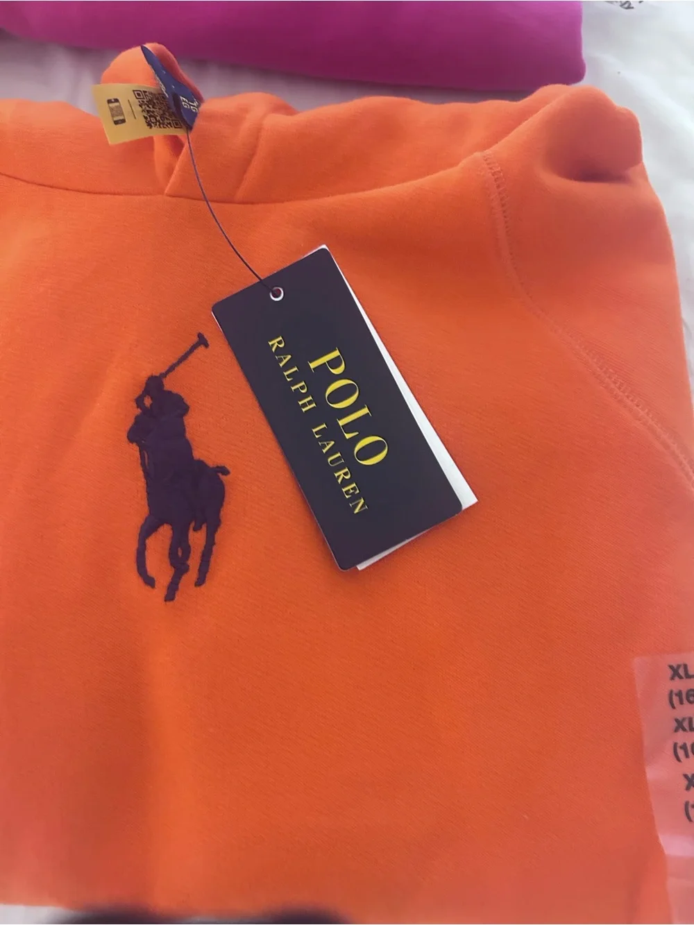 Ralph Lauren Orange Sweatshirt with Navy Pony Logo